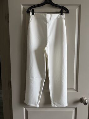 Crisp White Straight-Leg Pants